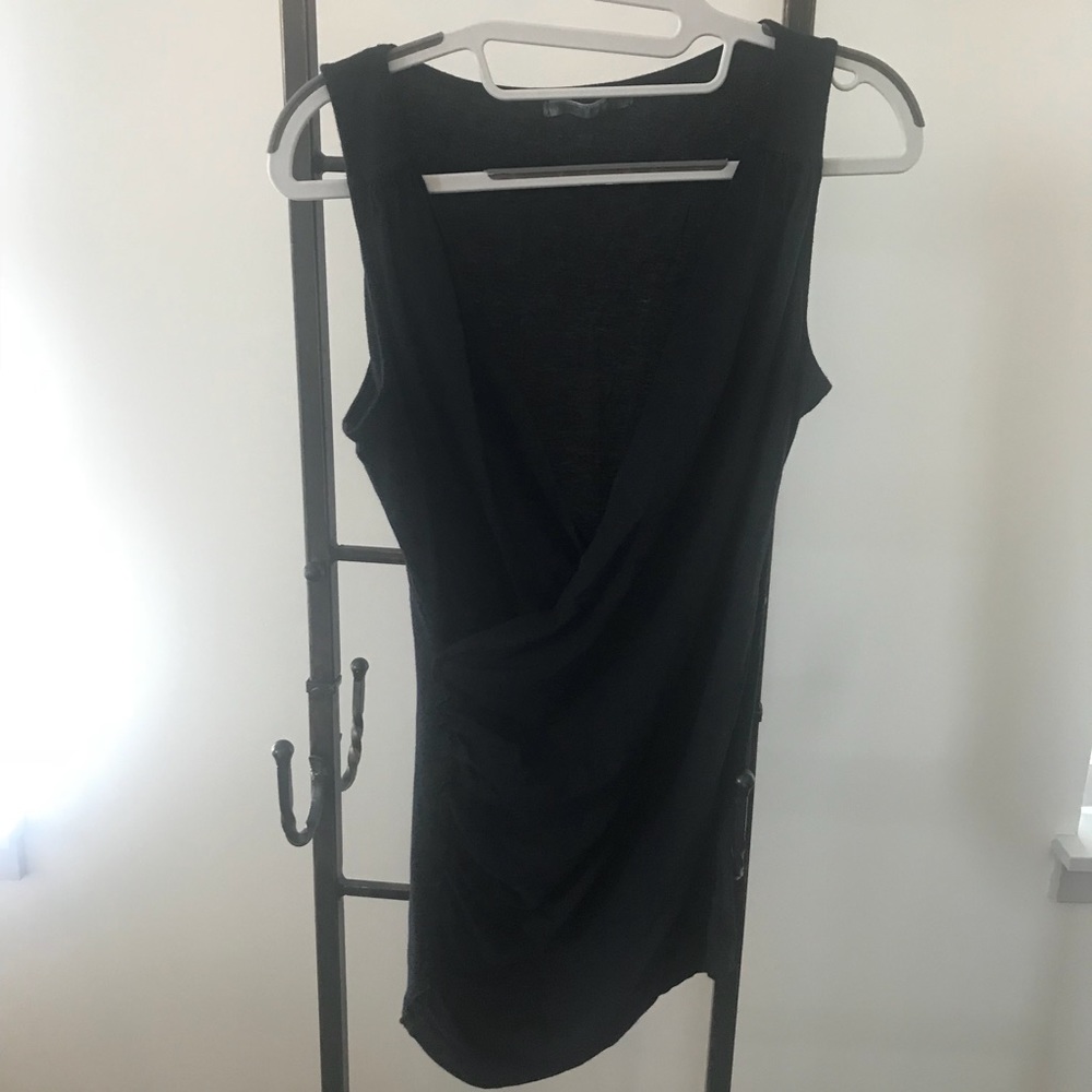 Velvet black “wrap” tank